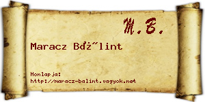 Maracz Bálint névjegykártya